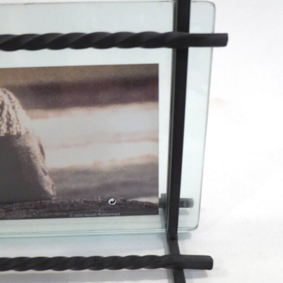 NEW PANORAMIC PHOTO FRAME TWISTED BLACK METAL & GLASS DECORATIVE PHOTO FRAME - Picture 2 of 13